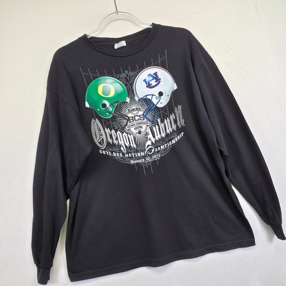 Oregon VS Auburn Shirt Mens XL Delta Pro Weight BCS National Championship 2011 - Picture 2 of 14